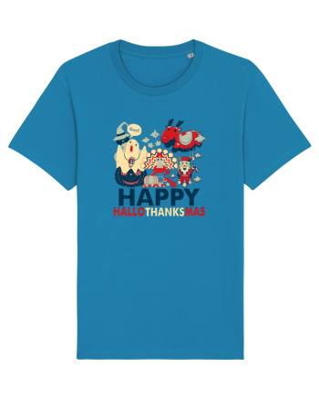 Halloween Thanksgiving si Craciunul. Design retro 3 in 1 Azur