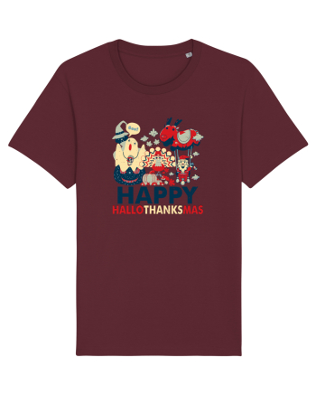 Halloween Thanksgiving si Craciunul. Design retro 3 in 1 Burgundy