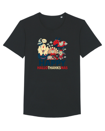 Halloween Thanksgiving si Craciunul. Design retro 3 in 1 Black