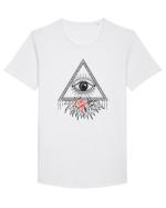 Ochi Floral Piramida Tricou mânecă scurtă guler larg Bărbat Skater