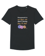 Housework is for Those Who Don't Know How to Knit (White) Tricou mânecă scurtă guler larg Bărbat Skater