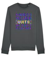 Gamers never quits Bluză mânecă lungă Unisex Rise