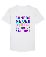 Gamers never quits Tricou mânecă scurtă guler larg Bărbat Skater