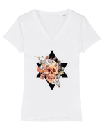 Craniu Floral in Stea Tricou mânecă scurtă guler V Damă Evoker