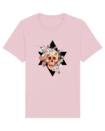 Craniu Floral in Stea Tricou mânecă scurtă Unisex Rocker