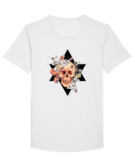 Craniu Floral in Stea Tricou mânecă scurtă guler larg Bărbat Skater