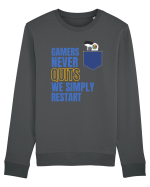 Gamers never quits Bluză mânecă lungă Unisex Rise