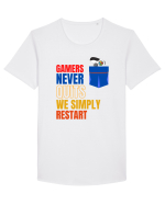 Gamers never quits Tricou mânecă scurtă guler larg Bărbat Skater