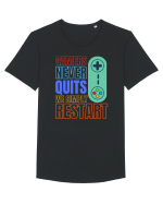 Gamers never quits Tricou mânecă scurtă guler larg Bărbat Skater