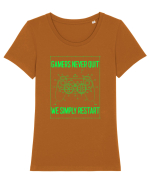 Gamers never quits Tricou mânecă scurtă guler larg fitted Damă Expresser