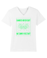 Gamers never quits Tricou mânecă scurtă guler V Bărbat Presenter