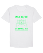 Gamers never quits Tricou mânecă scurtă guler larg Bărbat Skater
