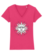 Soare Floral Tricou mânecă scurtă guler V Damă Evoker