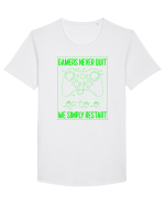 Gamers never quits Tricou mânecă scurtă guler larg Bărbat Skater