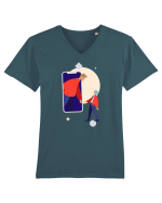 Online Dating Tricou mânecă scurtă guler V Bărbat Presenter