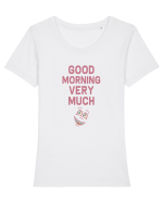 Good Morning :) Tricou mânecă scurtă guler larg fitted Damă Expresser