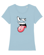 sharp tongue Tricou mânecă scurtă guler larg fitted Damă Expresser