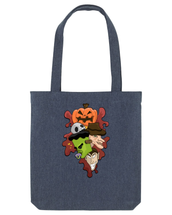 Halloween horror character heads mashup  Midnight Blue