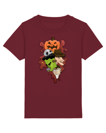 Halloween horror character heads mashup  Burgundy