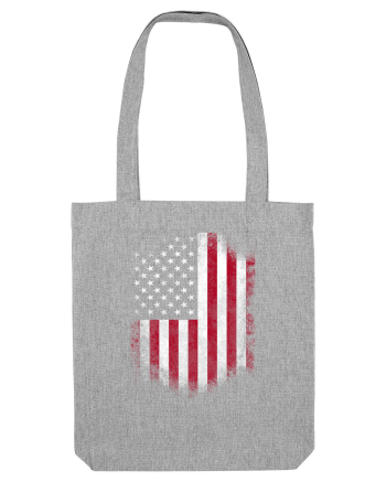 USA Flag Heather Grey
