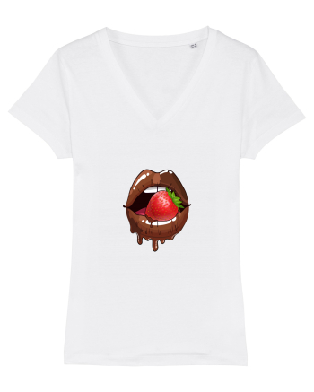 Chocolate strawberry lips White