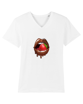Chocolate strawberry lips White