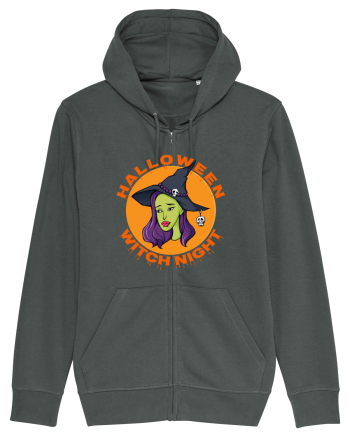 Halloween Witch Night Green Face Witch Anthracite