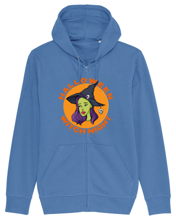 Halloween Witch Night Green Face Witch Bright Blue