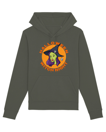 Halloween Witch Night Green Face Witch Khaki