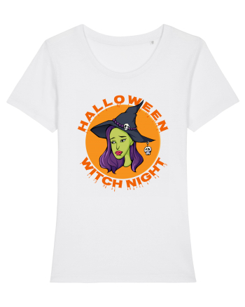 Halloween Witch Night Green Face Witch White