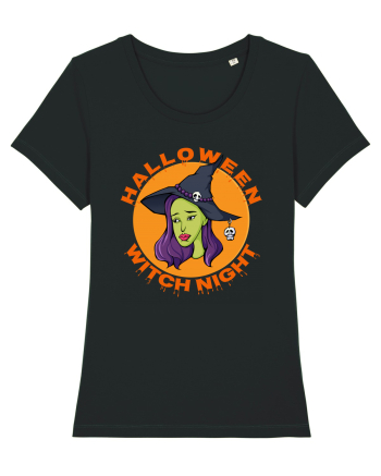 Halloween Witch Night Green Face Witch Black