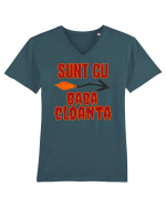 Sunt cu Baba Cloanta Tricou mânecă scurtă guler V Bărbat Presenter