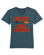 Sunt cu Baba Cloanta Tricou mânecă scurtă guler V Bărbat Presenter
