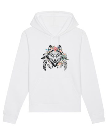 Lup Floral cu Pene White