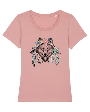 Lup Floral cu Pene Canyon Pink