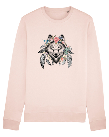 Lup Floral cu Pene Candy Pink