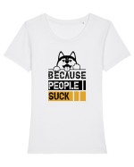 Because People Suck Tricou mânecă scurtă guler larg fitted Damă Expresser