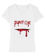 Sunt ok Halloween Tricou mânecă scurtă guler V Damă Evoker