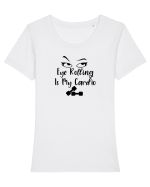 Eye Rolling is My Cardio Tricou mânecă scurtă guler larg fitted Damă Expresser