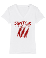 Sunt ok Halloween Tricou mânecă scurtă guler V Damă Evoker