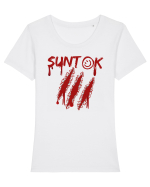 Sunt ok Halloween Tricou mânecă scurtă guler larg fitted Damă Expresser