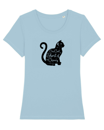 Crazy Black Cat Sky Blue