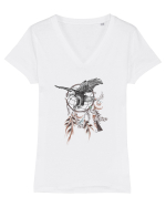 Vultur în Dreamcatcher Tricou mânecă scurtă guler V Damă Evoker