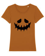 Dovleac Halloween  Tricou mânecă scurtă guler larg fitted Damă Expresser