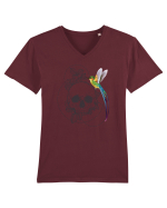 Craniu cu Colibri Tricou mânecă scurtă guler V Bărbat Presenter