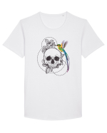 Craniu cu Colibri Tricou mânecă scurtă guler larg Bărbat Skater