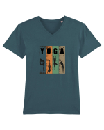 Vintage Yoga Poses Tricou mânecă scurtă guler V Bărbat Presenter