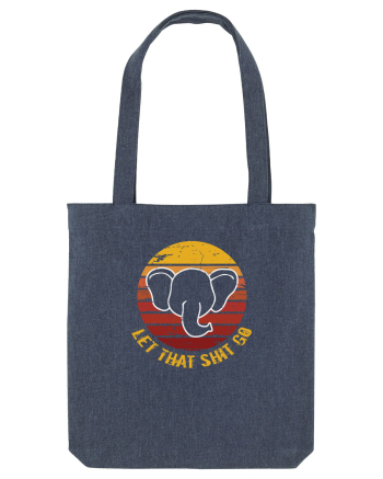 Retro Yoga Elephant Midnight Blue