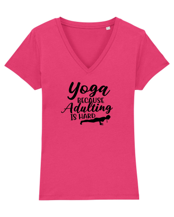 Yoga Because Adulting Is Hard Raspberry