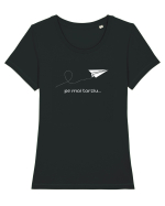 Pe mai tarziu... Tricou mânecă scurtă guler larg fitted Damă Expresser